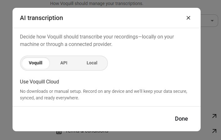 Voquill server options